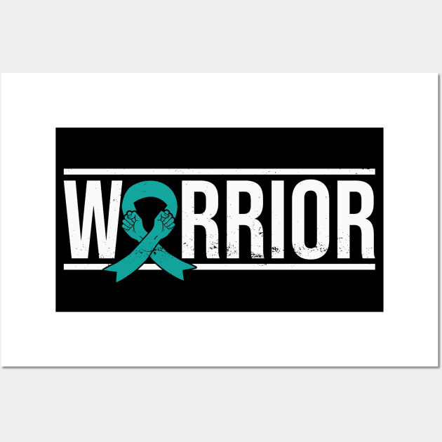 Tourette Syndrome Warrior with Teal Awareness Ribbon Wall Art by GiftTrend